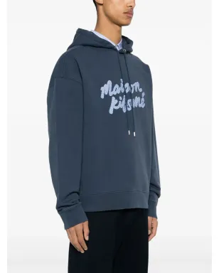 Maison Kitsuné ロゴパッチ コットン フーディー - ブルー - サムネイル3