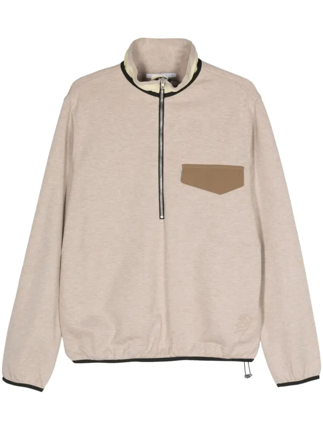 RANRA RANRA mélange half-zip sweatshirt - Neutralsの商品画像