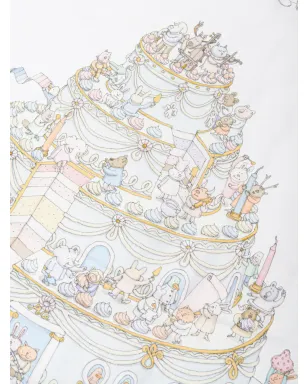 Atelier Choux Châteaux Choux Le Gâteau-print reversible satin duvet - White - サムネイル2