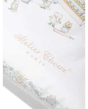 Atelier Choux Châteaux Choux Le Gâteau-print reversible satin duvet - White - サムネイル3