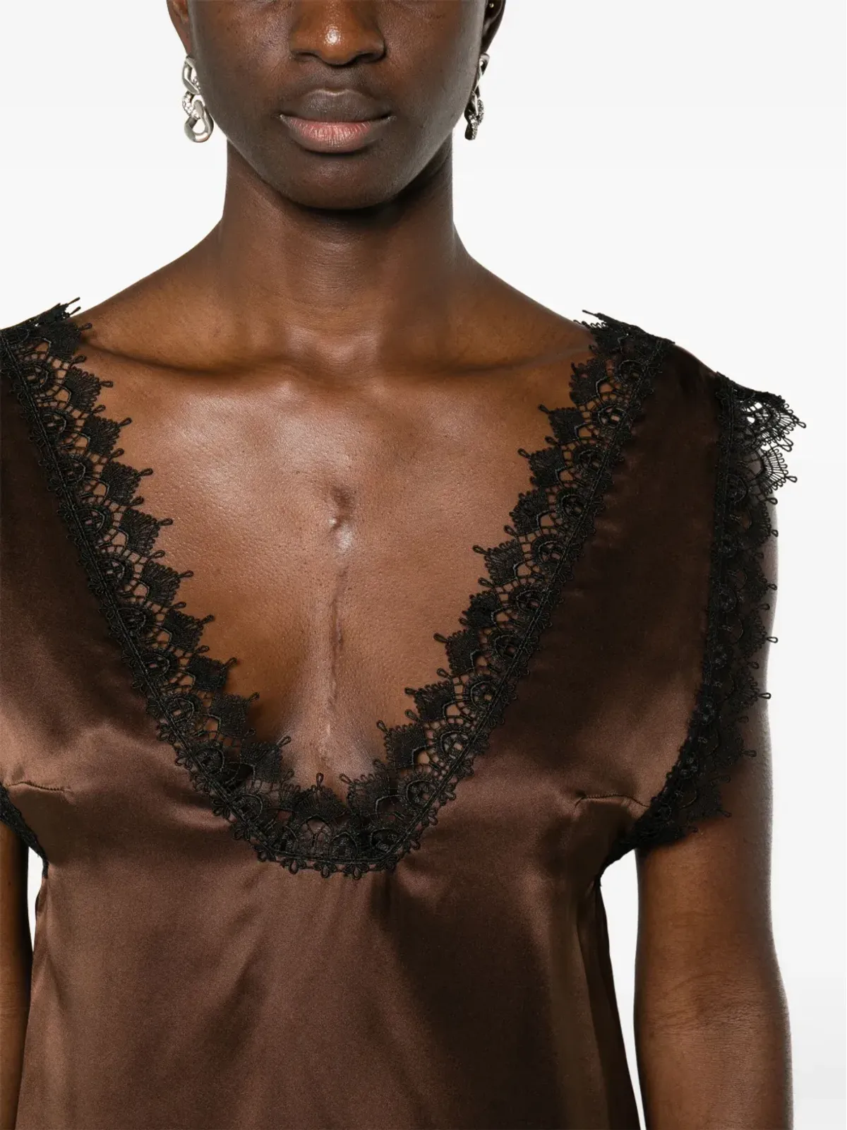 Viktor & Rolf レーストリム付きシルクキャミソール - 画像5