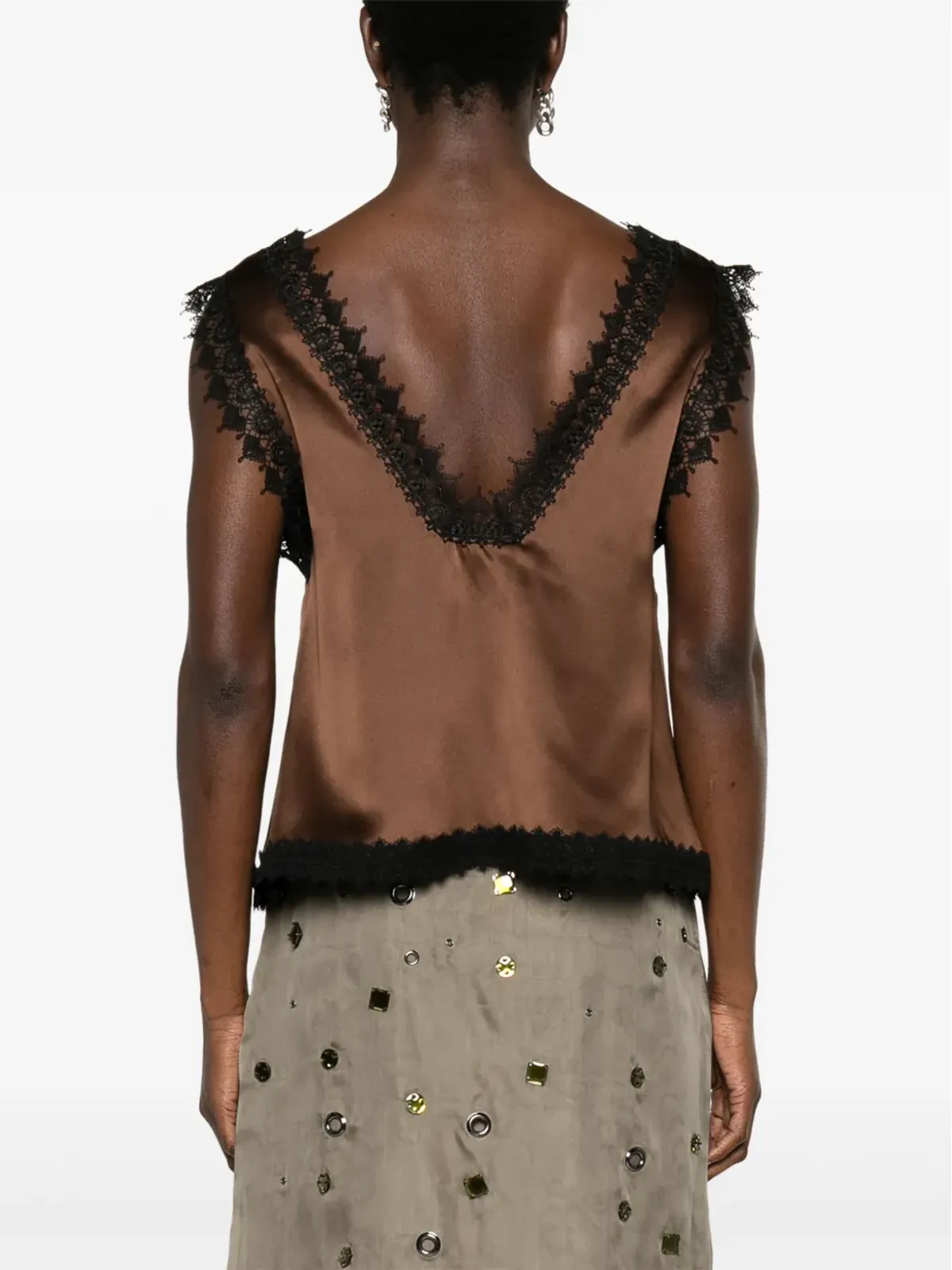 Viktor & Rolf レーストリム付きシルクキャミソール - 画像4