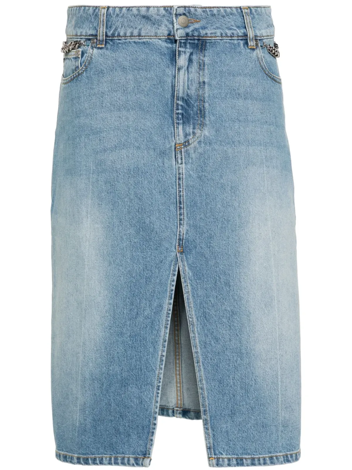 Stella McCartney アイコニック ファラベラ チェーンリンク デニムスカート - ブルー - 画像1