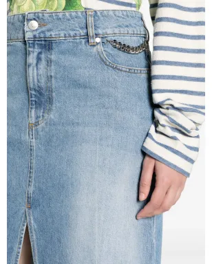 Stella McCartney アイコニック ファラベラ チェーンリンク デニムスカート - ブルー - サムネイル5