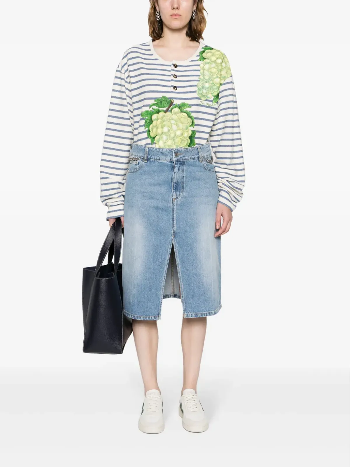Stella McCartney アイコニック ファラベラ チェーンリンク デニムスカート - ブルー - 画像2