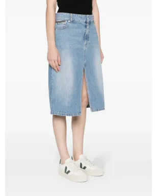 Stella McCartney アイコニック ファラベラ チェーンリンク デニムスカート - ブルー - サムネイル3