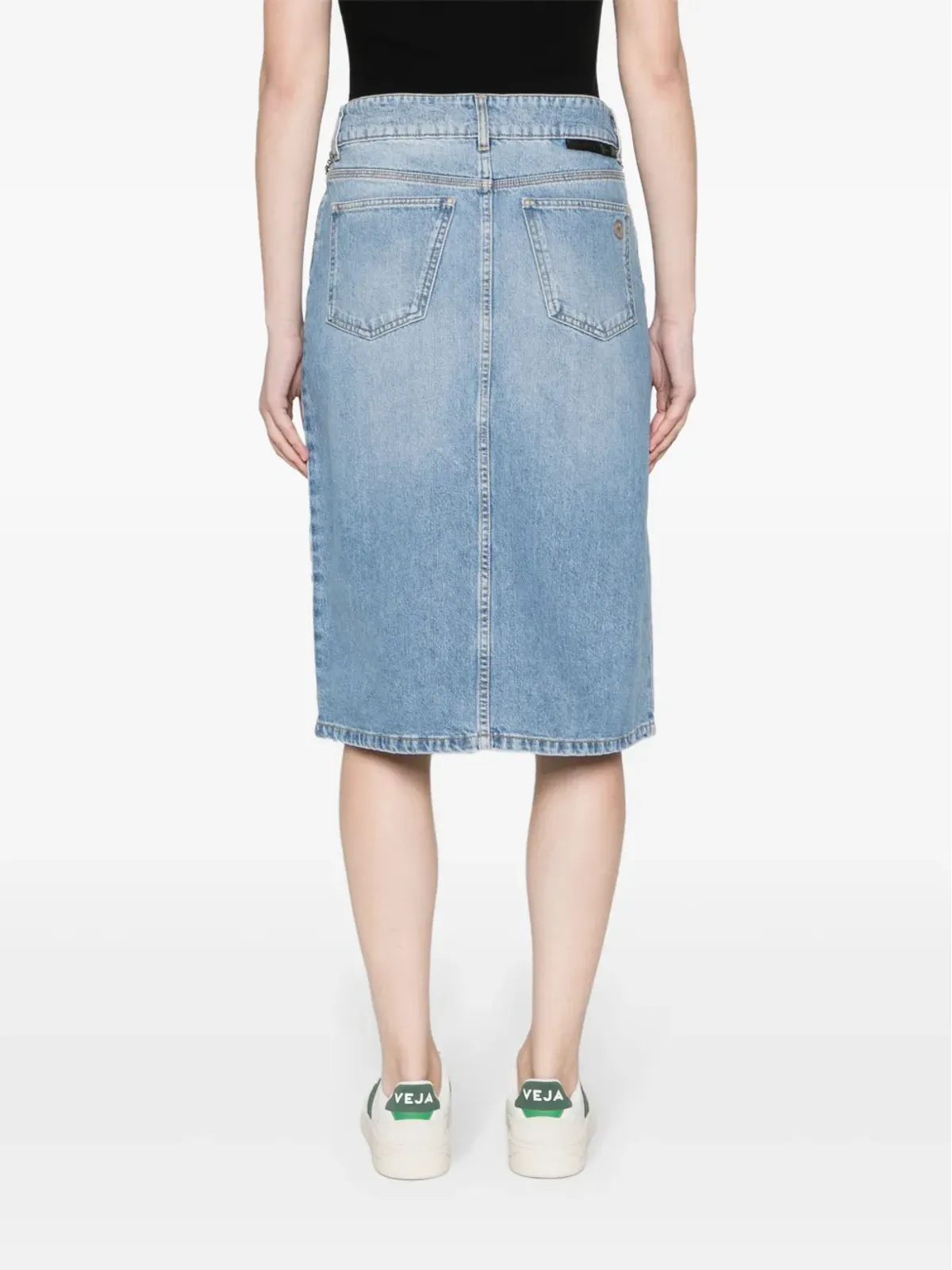 Stella McCartney アイコニック ファラベラ チェーンリンク デニムスカート - ブルー - 画像4