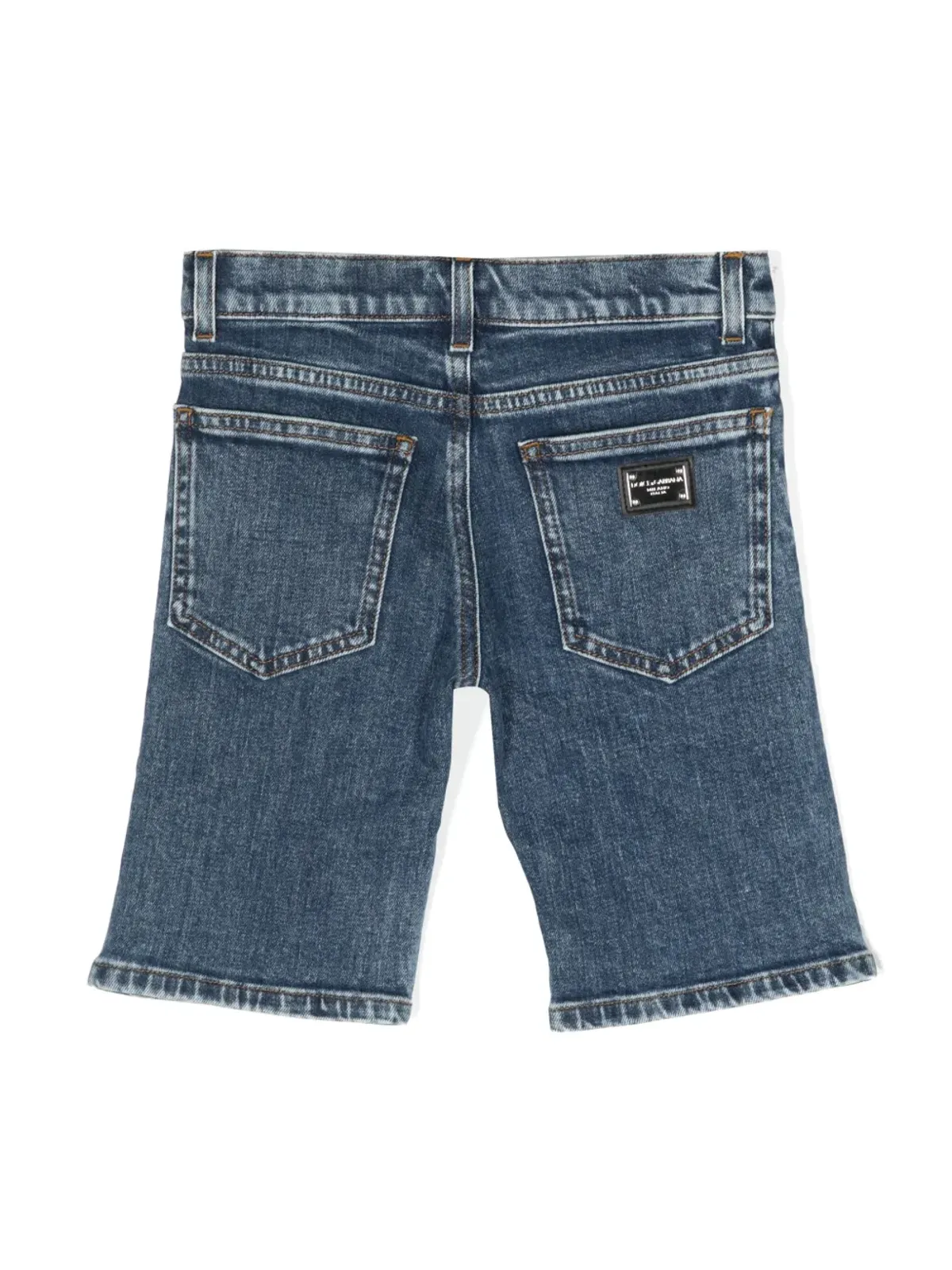 Dolce & Gabbana Kids ロゴプレート デニムショーツ - ブルー - 画像2