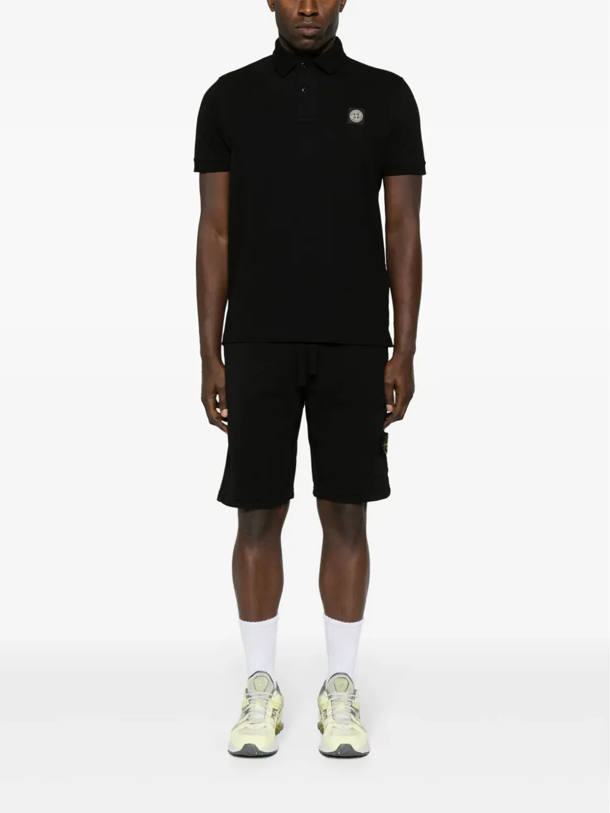 Stone Island ドローコード付きジップポケット ベルマショーツ ブラック - 画像2