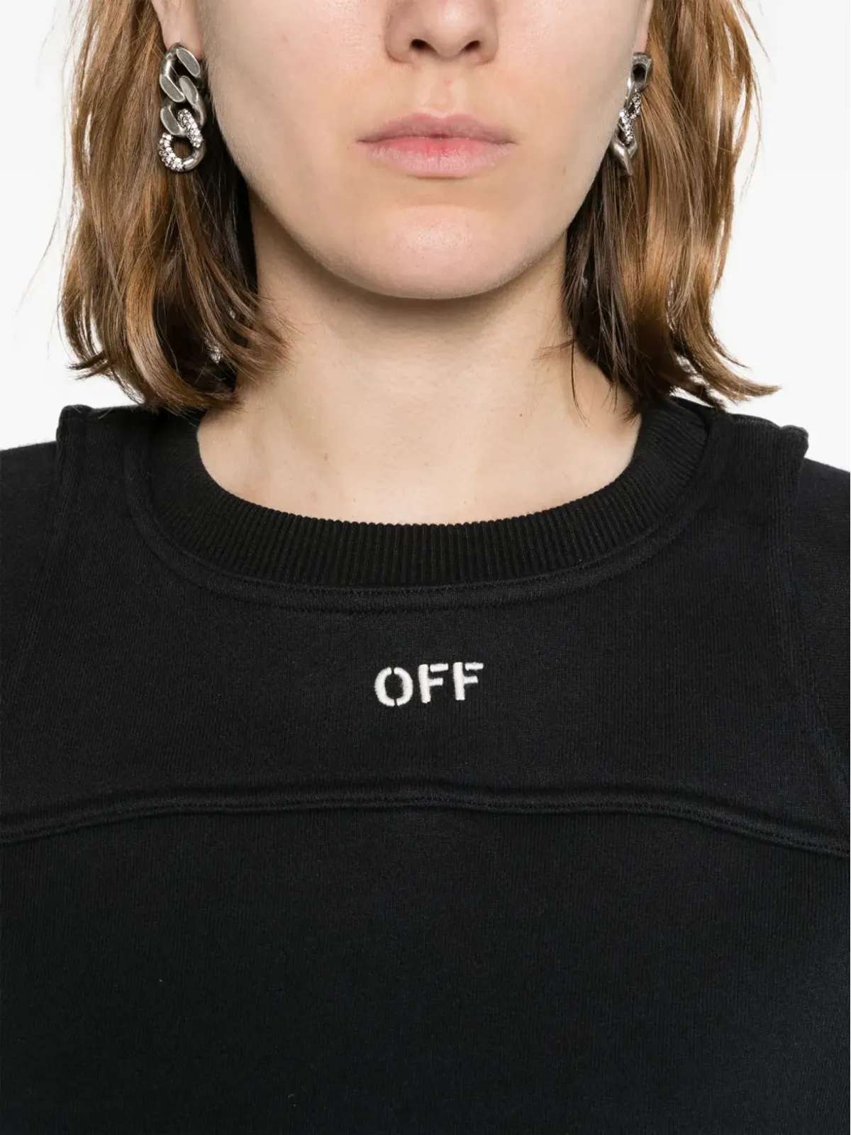 Off-White クロップド レイヤード スウェットシャツ - 画像5