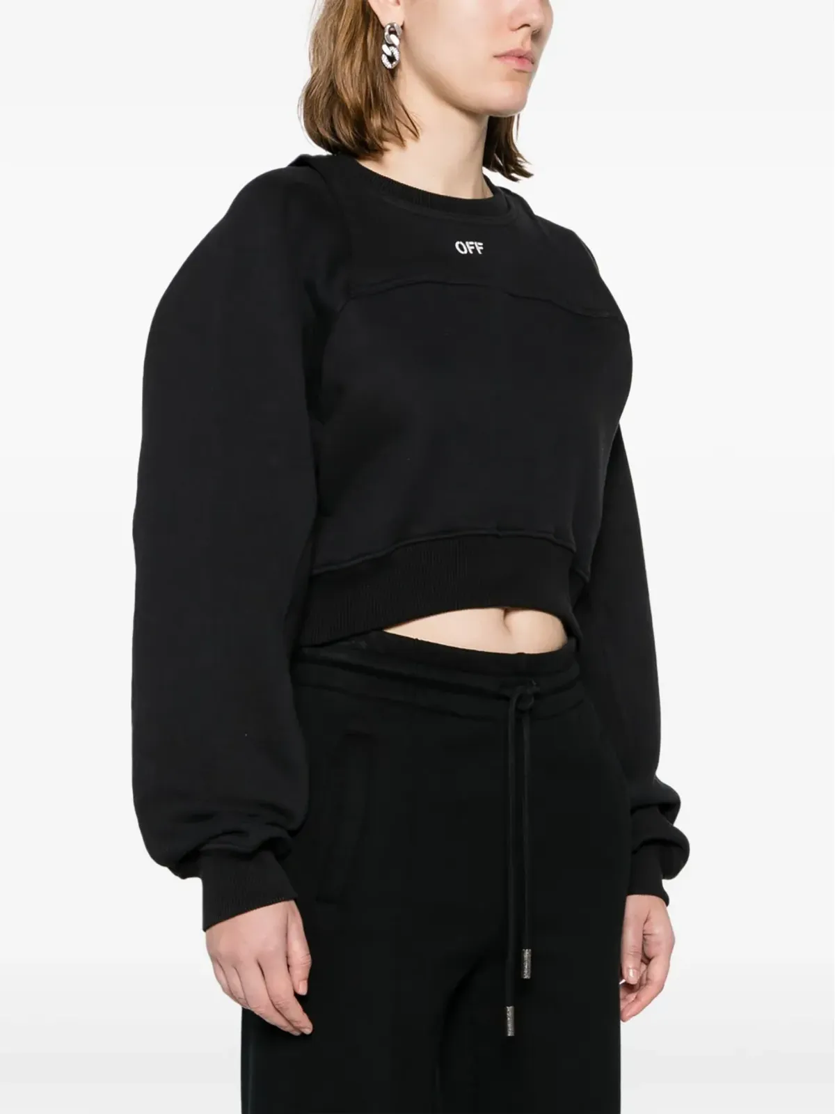 Off-White クロップド レイヤード スウェットシャツ - 画像3