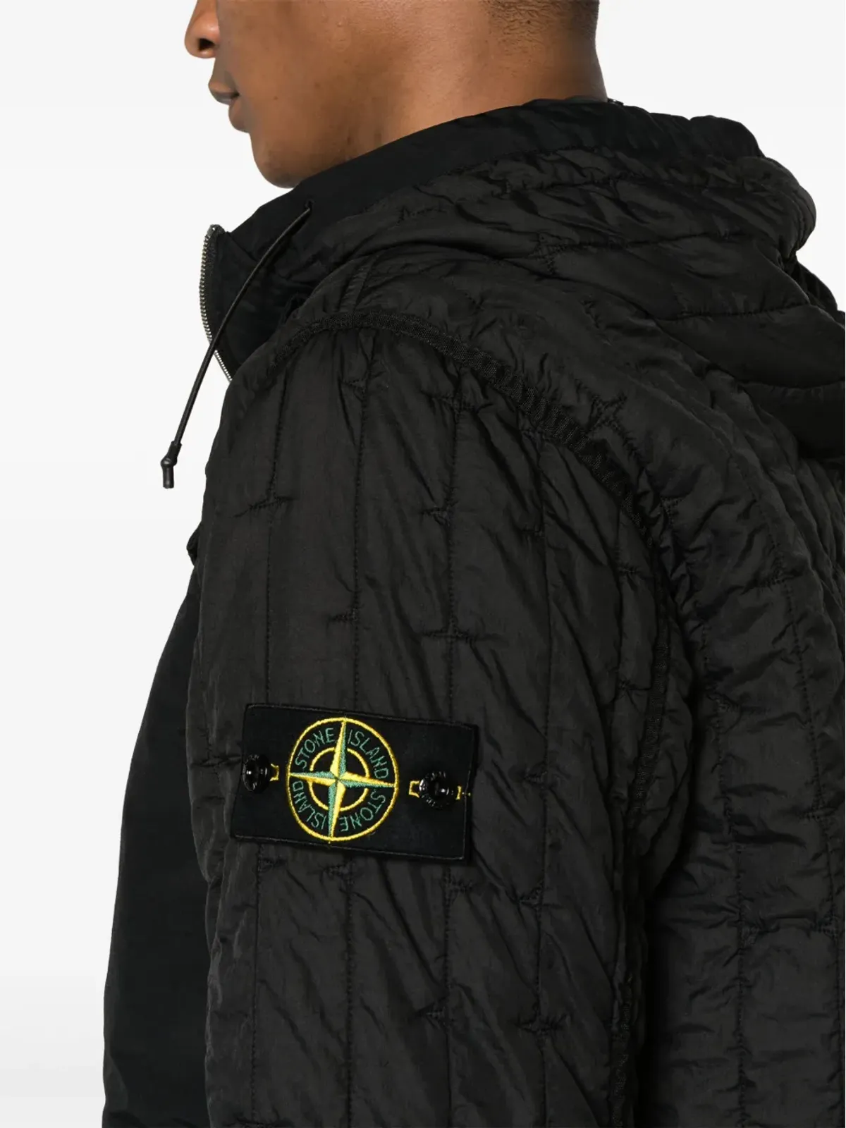 Stone Island ビンテージ Compassバッジ キルティングジャケット ブラック - 画像5