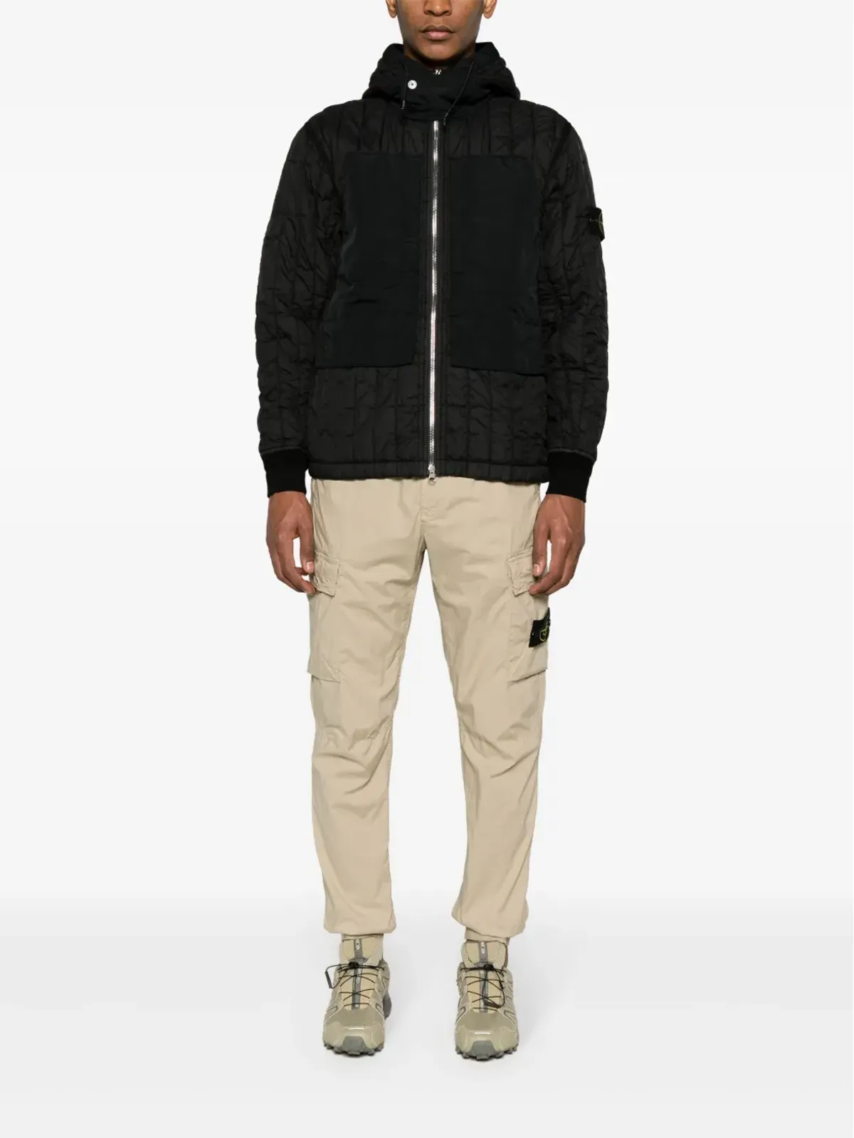 Stone Island ビンテージ Compassバッジ キルティングジャケット ブラック - 画像2