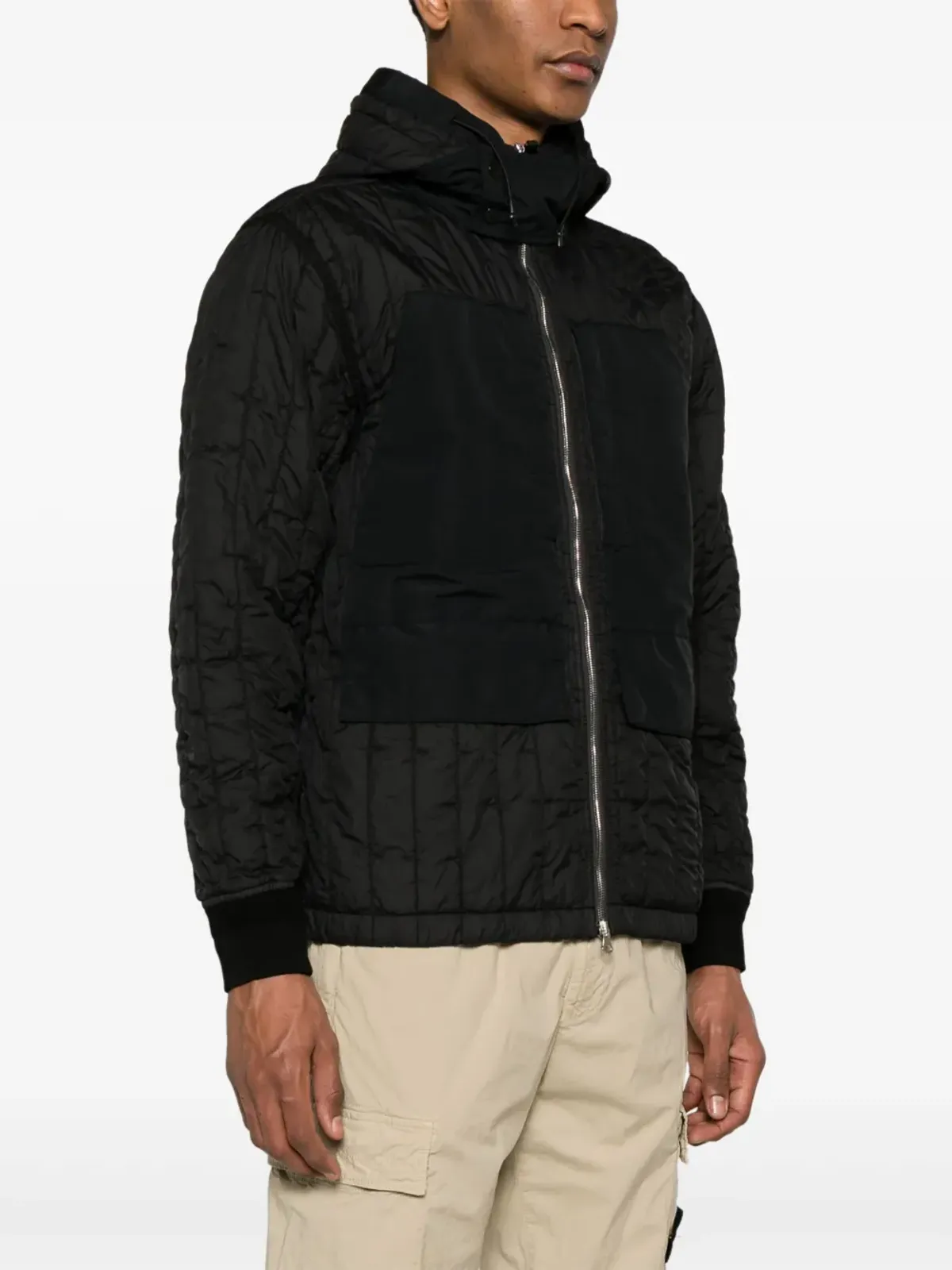 Stone Island ビンテージ Compassバッジ キルティングジャケット ブラック - 画像3