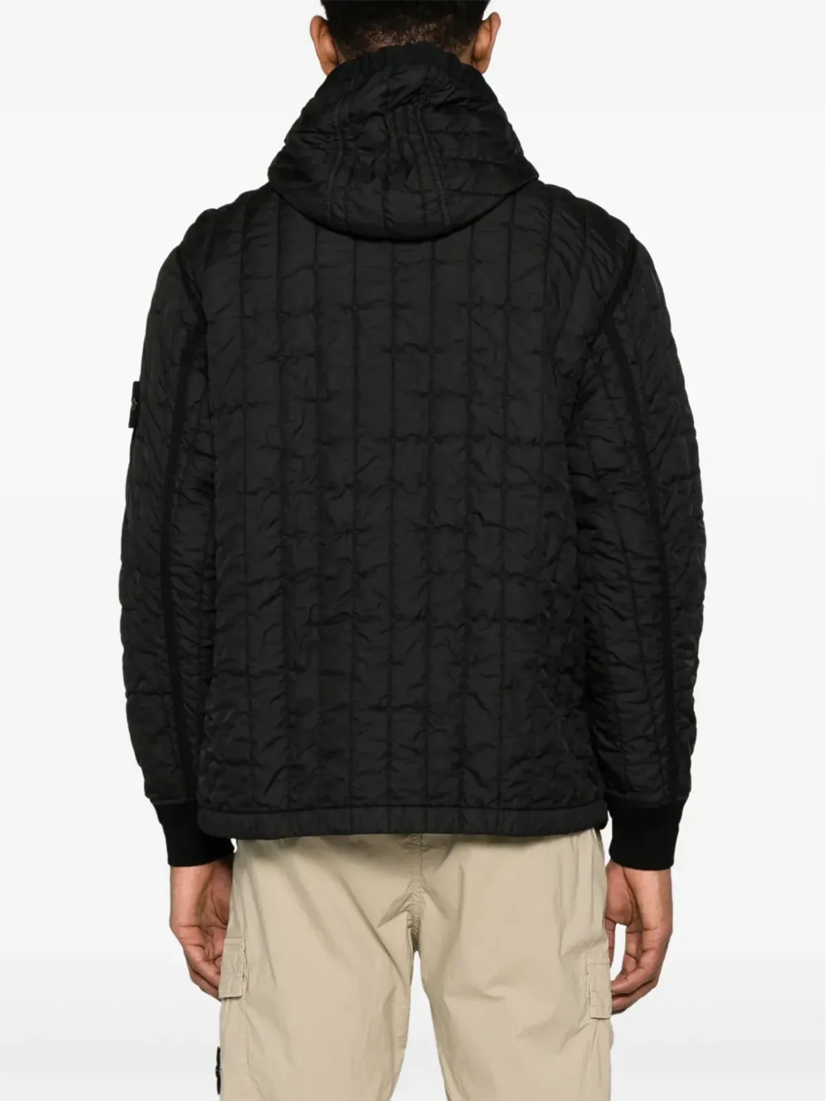 Stone Island ビンテージ Compassバッジ キルティングジャケット ブラック - 画像4