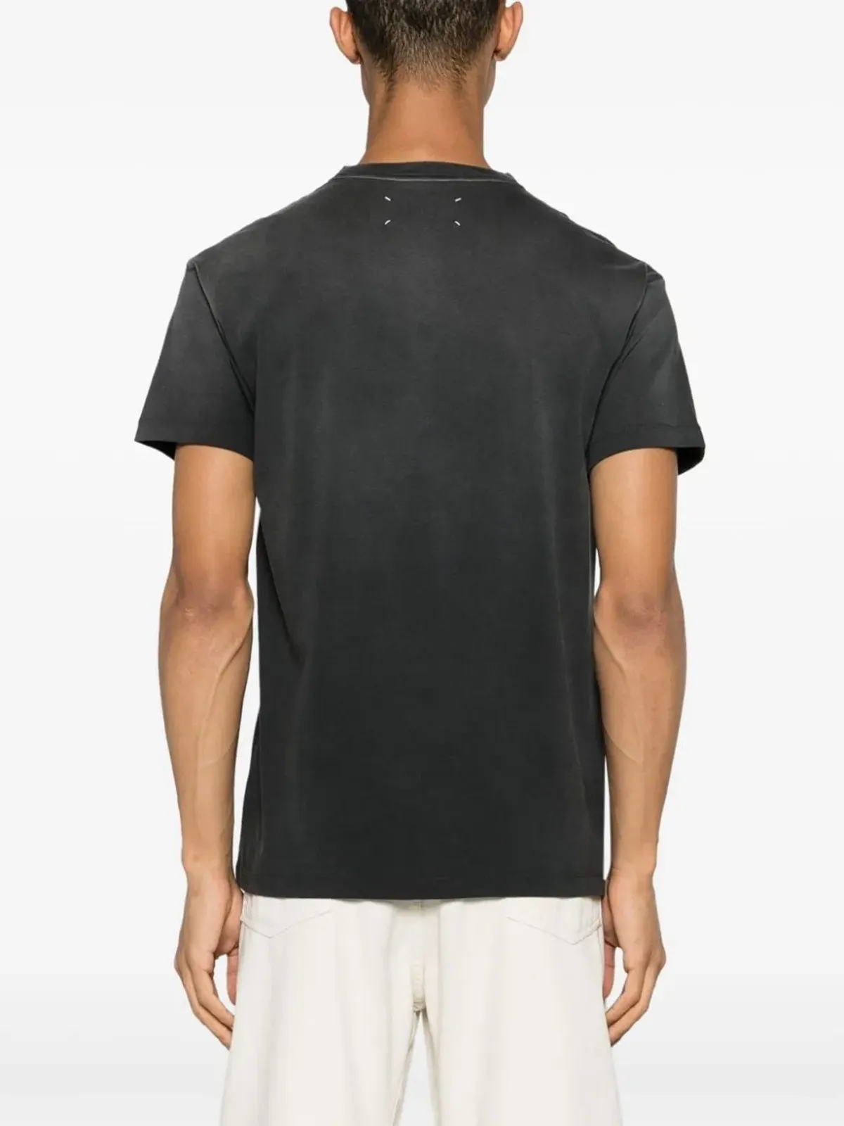 Maison Margiela リバースロゴプリント コットンTシャツ - ブラック - 画像5