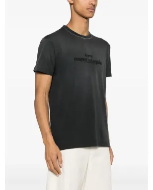 Maison Margiela リバースロゴプリント コットンTシャツ - ブラック - サムネイル4