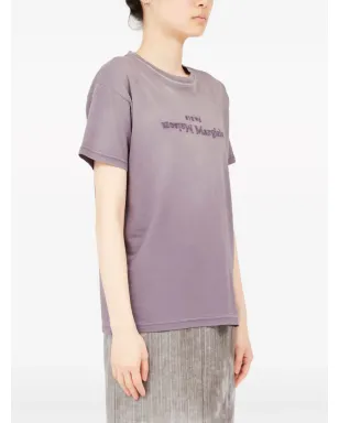 Maison Margiela リバースロゴプリント コットンTシャツ パープル - サムネイル3