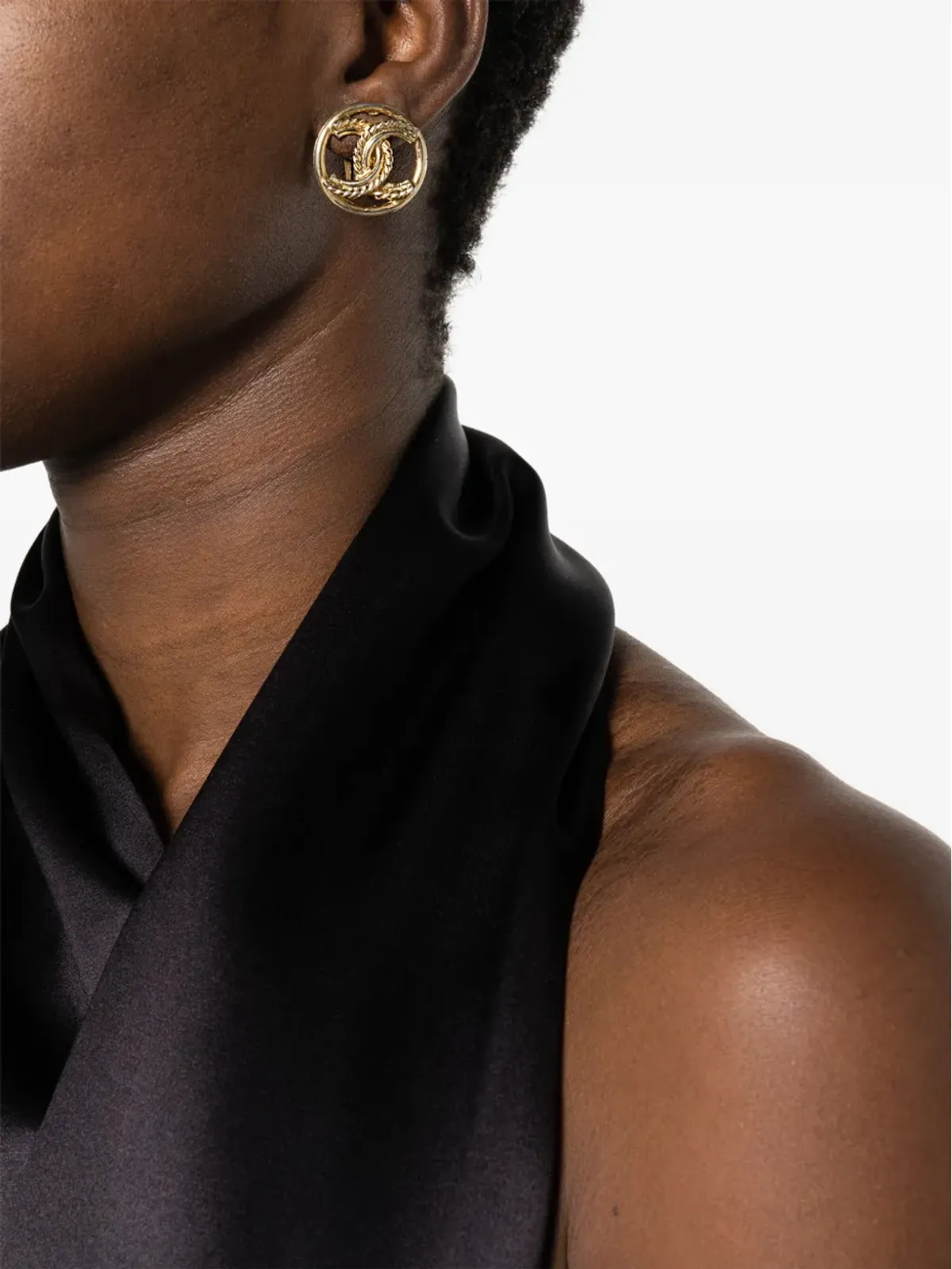 CHANEL ビンテージ 1970年代 CCロゴ クリップオン イヤリング - ゴールド - 画像2