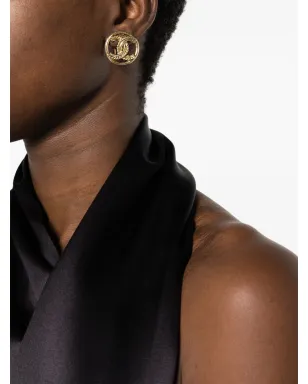 CHANEL ビンテージ 1970年代 CCロゴ クリップオン イヤリング - ゴールド - サムネイル2
