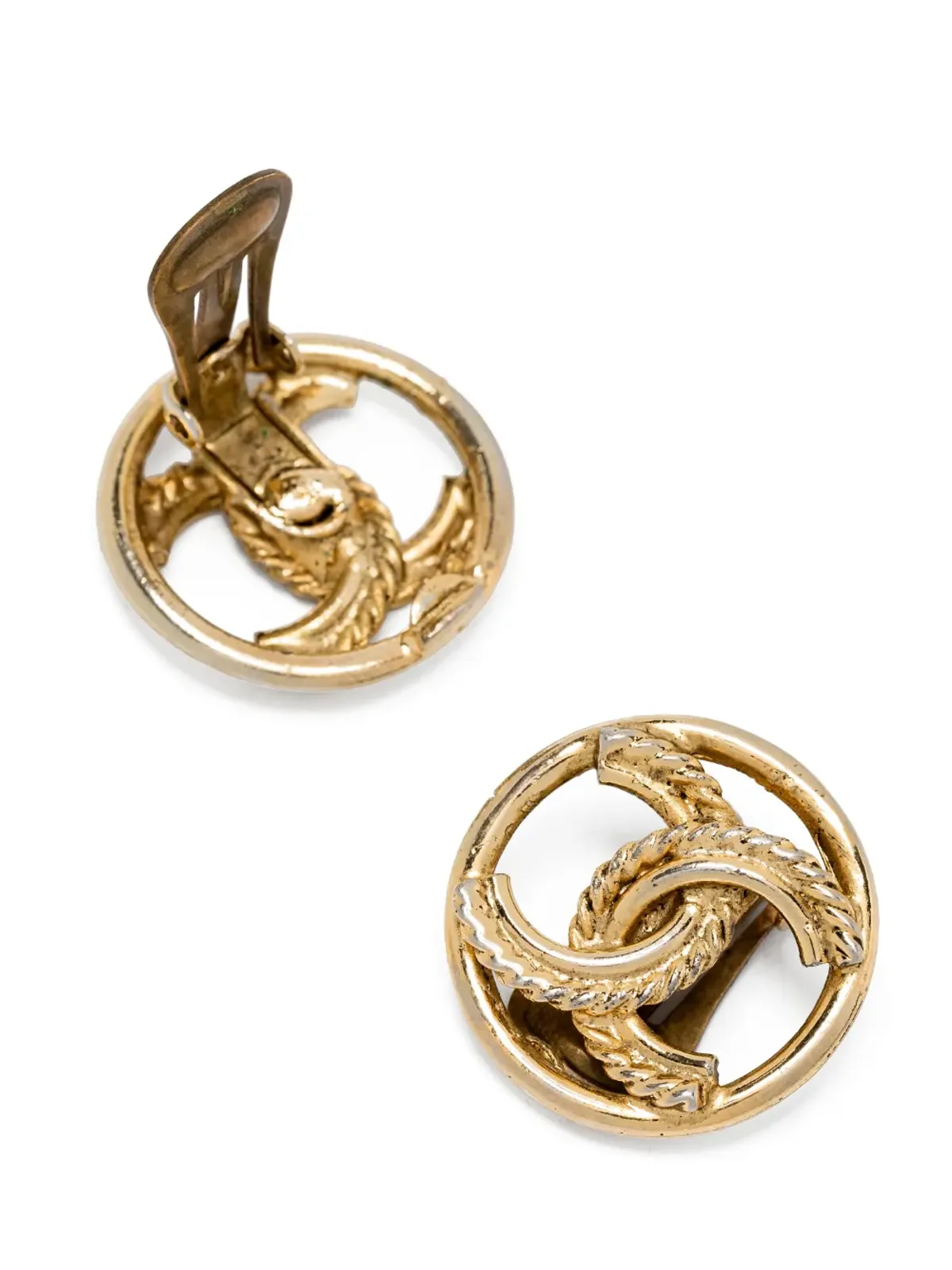 CHANEL ビンテージ 1970年代 CCロゴ クリップオン イヤリング - ゴールド - 画像3