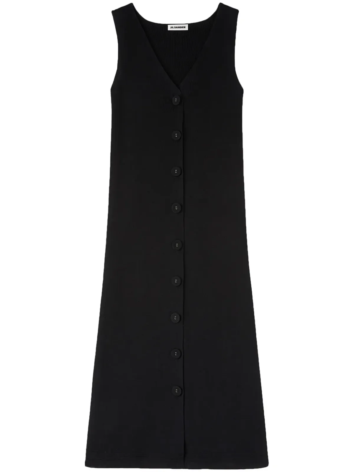 Jil Sander Vネックニットミディドレス - 画像1