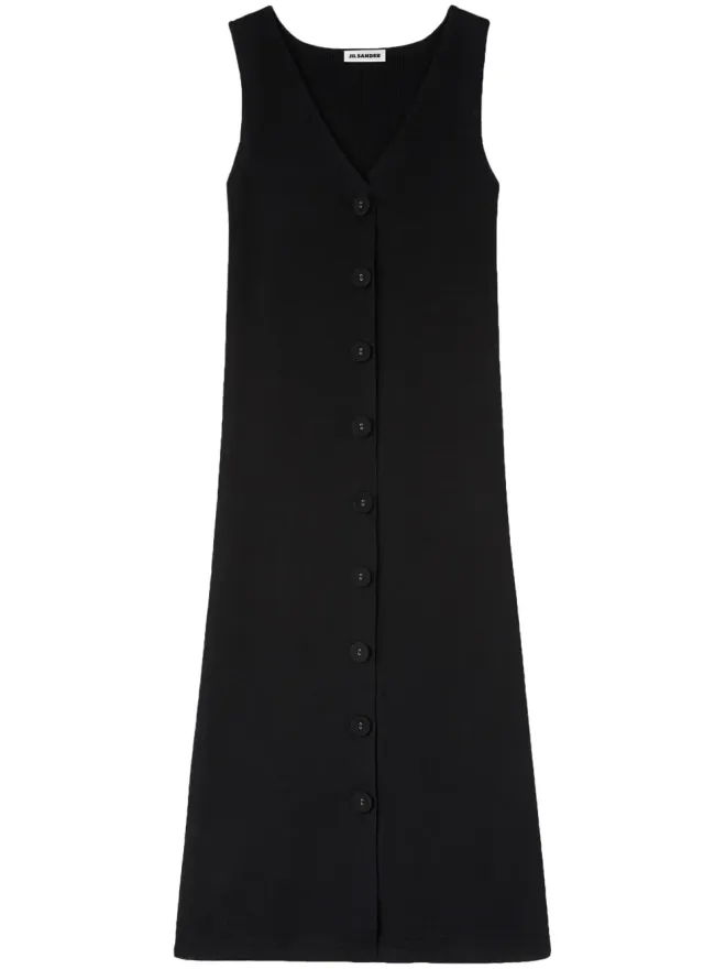 Jil Sander Jil Sander Vネックニットミディドレスの商品画像