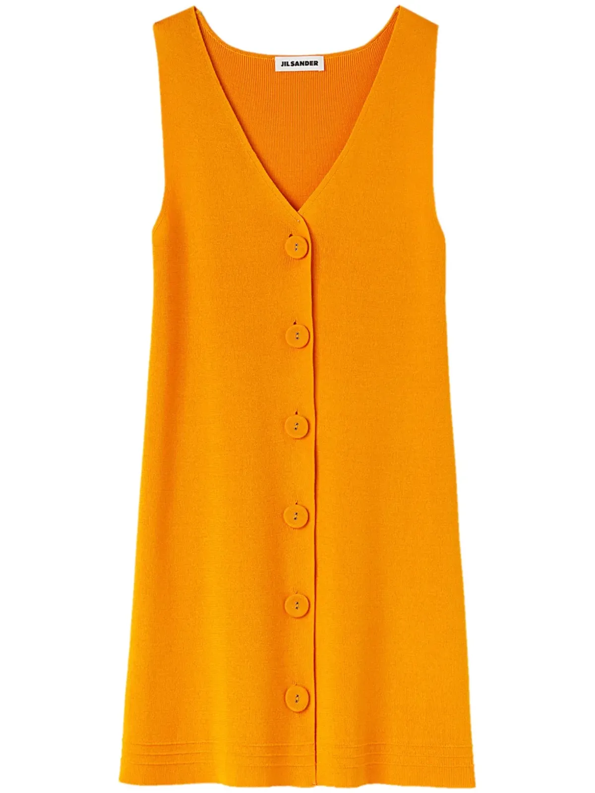 Jil Sander Vネックニットミニドレス - オレンジ - 画像1