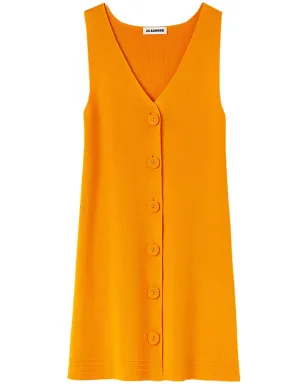 Jil Sander Vネックニットミニドレス - オレンジ - サムネイル1
