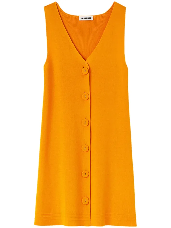 Jil Sander Jil Sander Vネックニットミニドレス - オレンジの商品画像