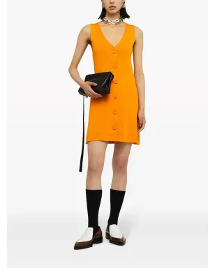 Jil Sander Vネックニットミニドレス - オレンジ - サムネイル2