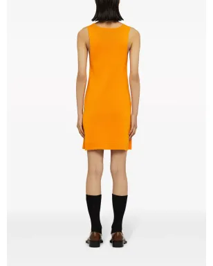 Jil Sander Vネックニットミニドレス - オレンジ - サムネイル3