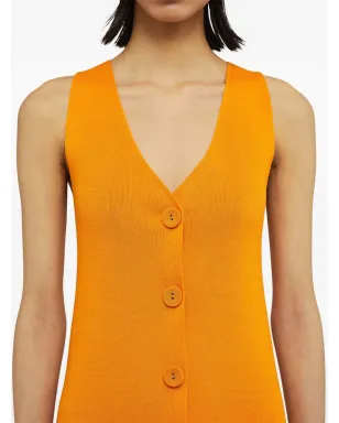 Jil Sander Vネックニットミニドレス - オレンジ - サムネイル4