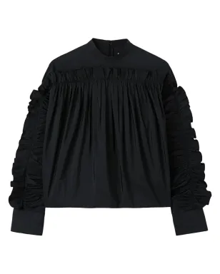 Jil Sander ラッフルディテール付き クルーネック スウェットシャツ - ブラック - サムネイル1