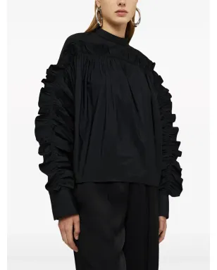 Jil Sander ラッフルディテール付き クルーネック スウェットシャツ - ブラック - サムネイル4