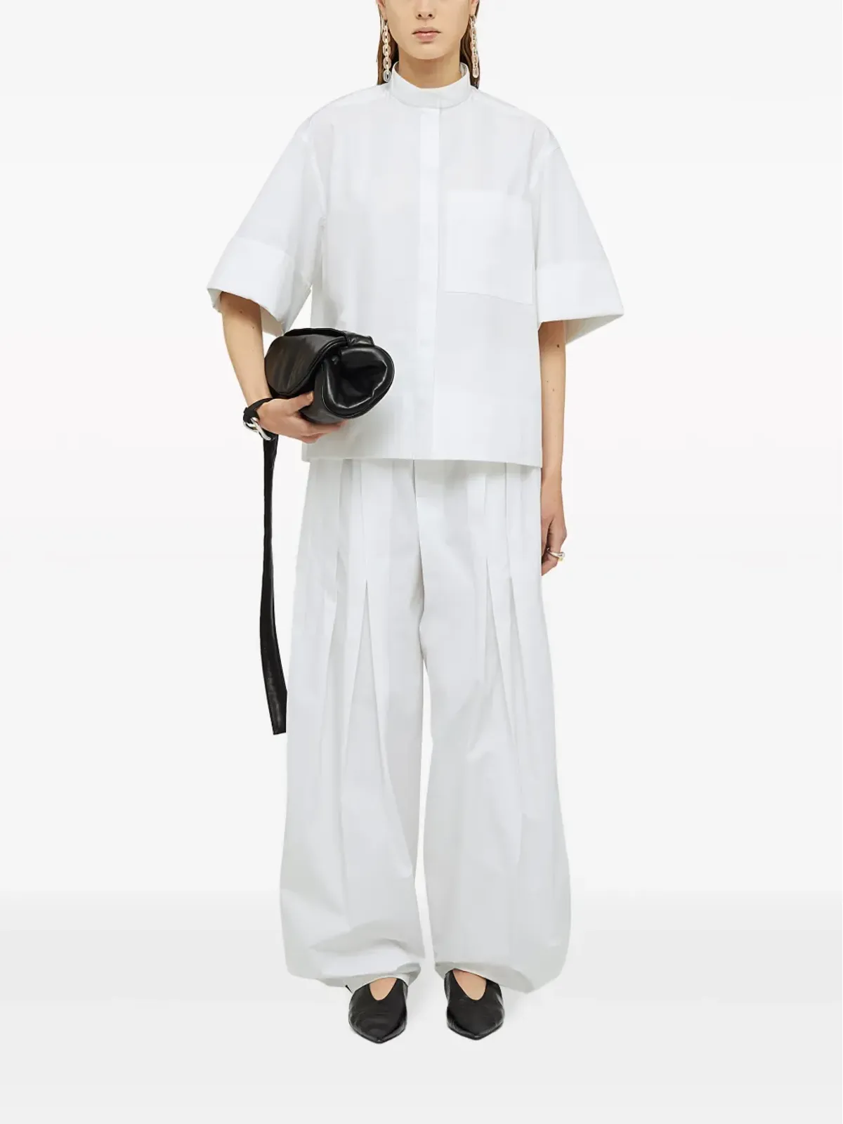 Jil Sander プリーツディテールのワイドレッグパンツ - 画像2