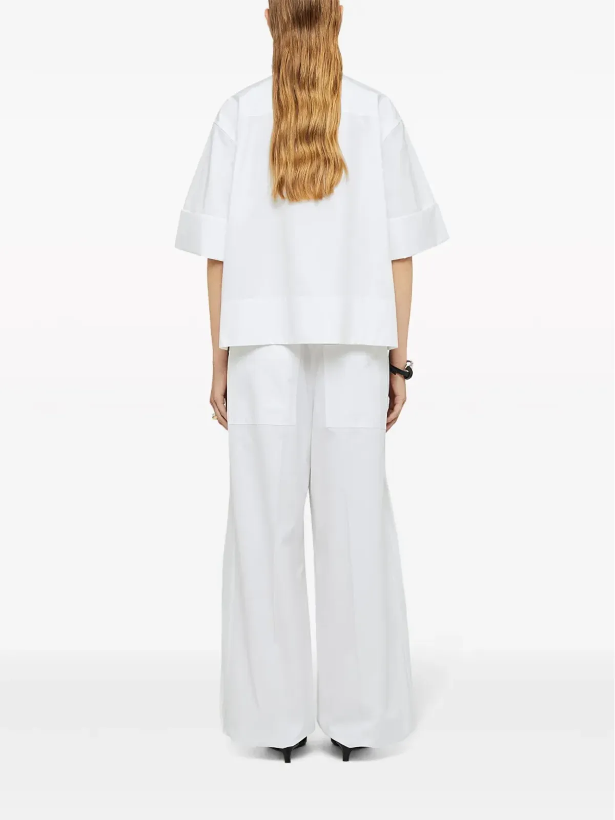 Jil Sander プリーツディテールのワイドレッグパンツ - 画像3