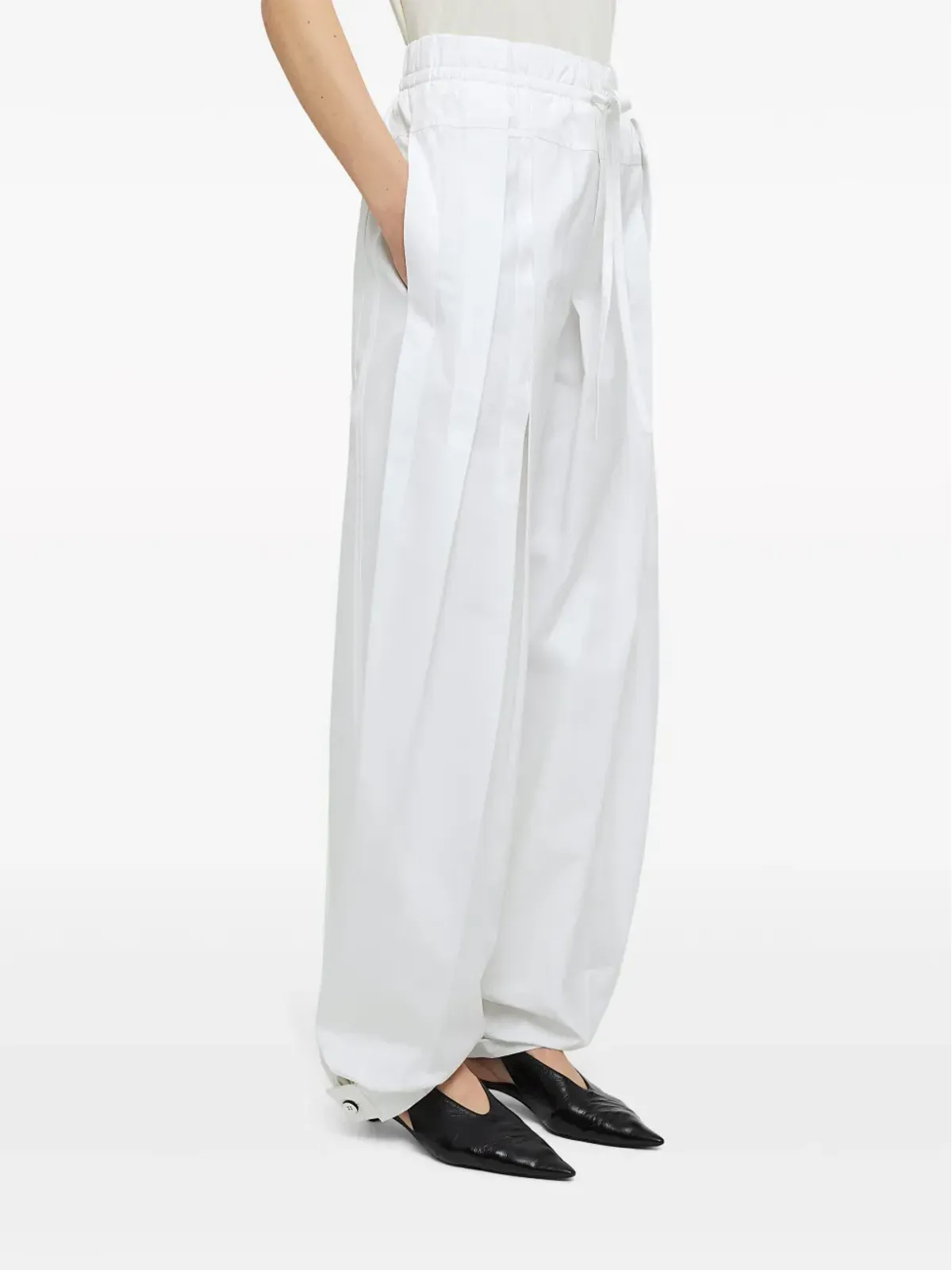 Jil Sander プリーツディテールのワイドレッグパンツ - 画像4