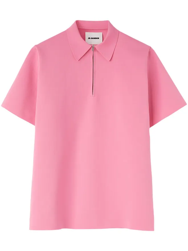 Jil Sander Jil Sander ジップ付きポロシャツ ピンクの商品画像
