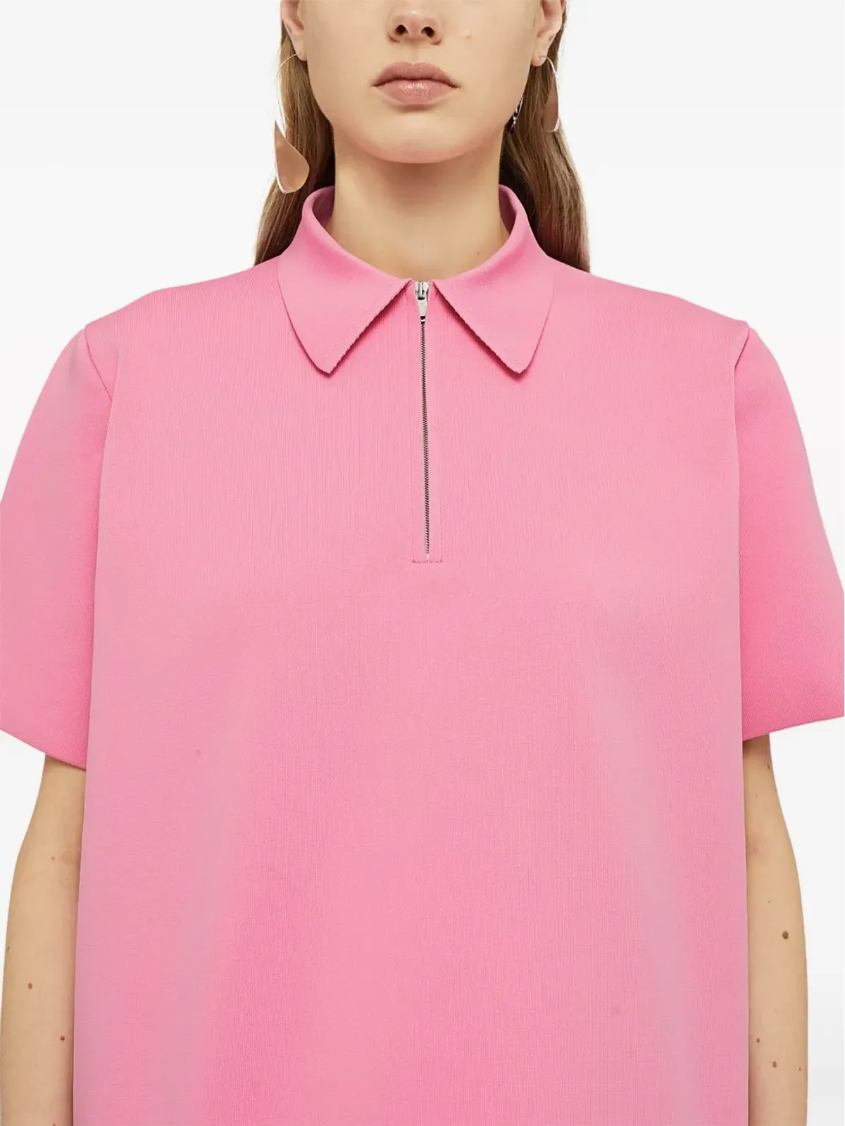 Jil Sander ジップ付きポロシャツ ピンク - 画像4