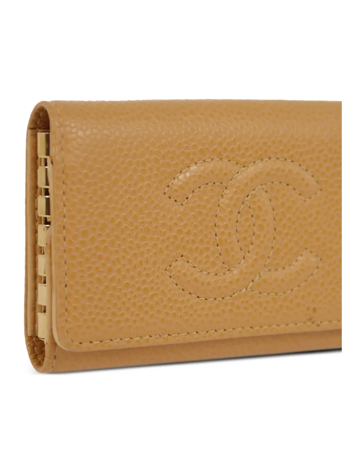 CHANEL ビンテージ 2003 キャビアレザー キーケース ブラウン - 画像3