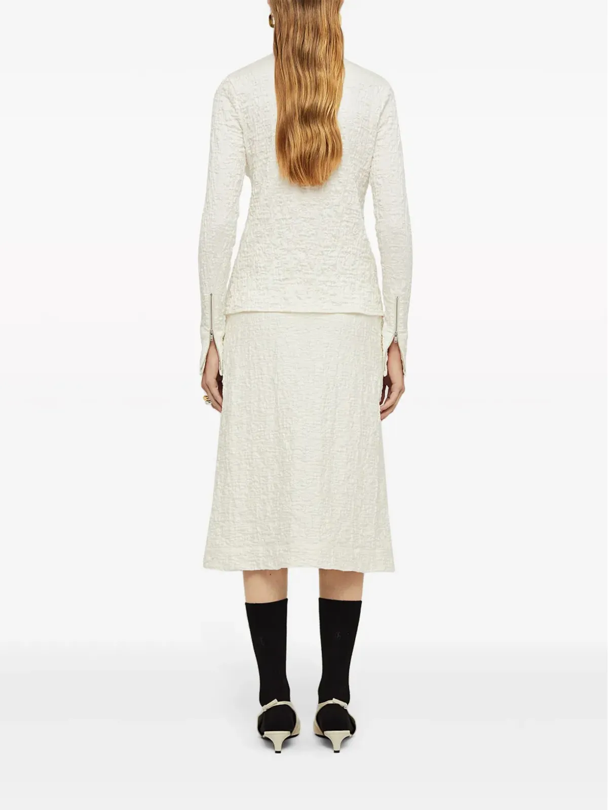 Jil Sander ジップフロントのクロク風トップ - ホワイト - 画像3