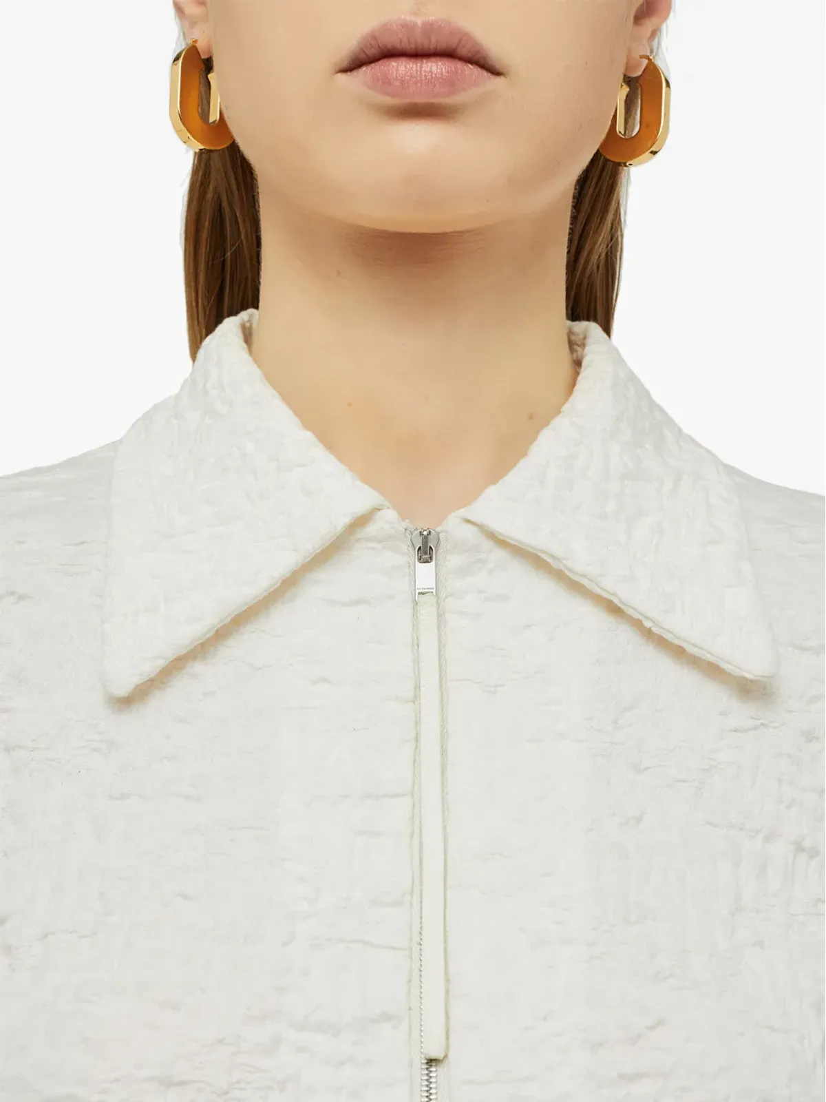 Jil Sander ジップフロントのクロク風トップ - ホワイト - 画像4