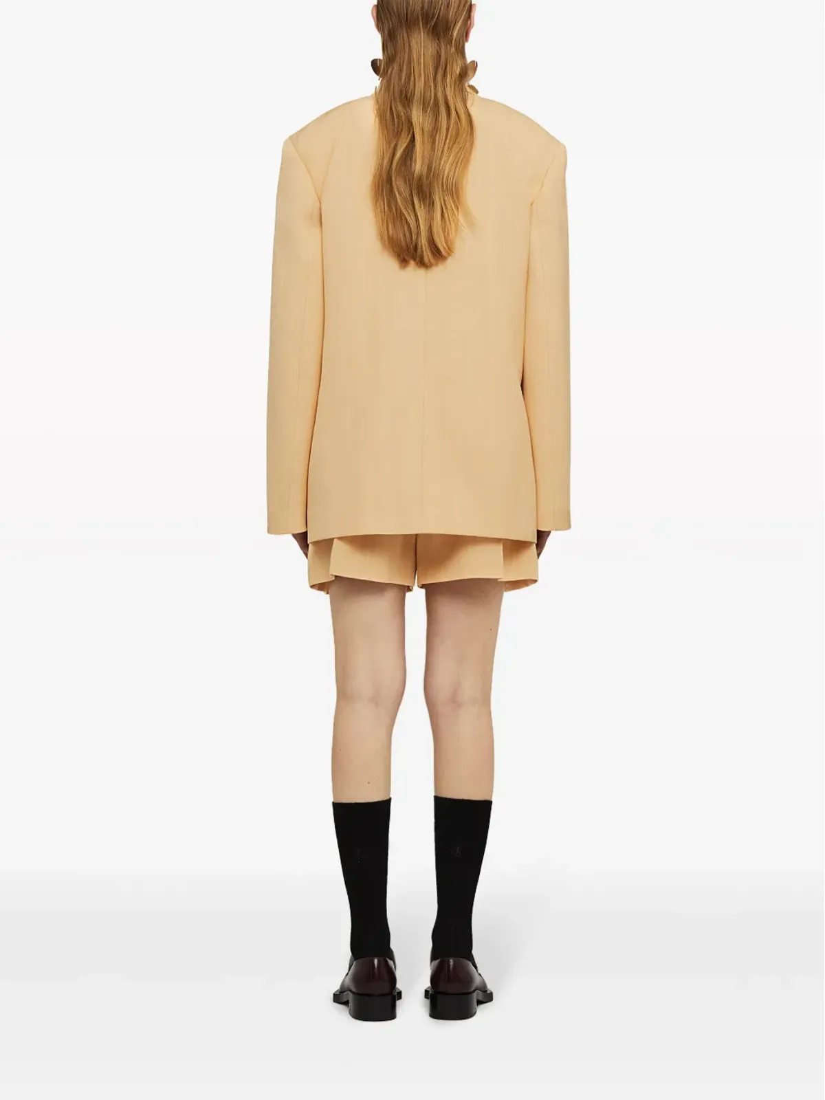 Jil Sander プリーツ入りコットンショートショーツ オレンジ - 画像1
