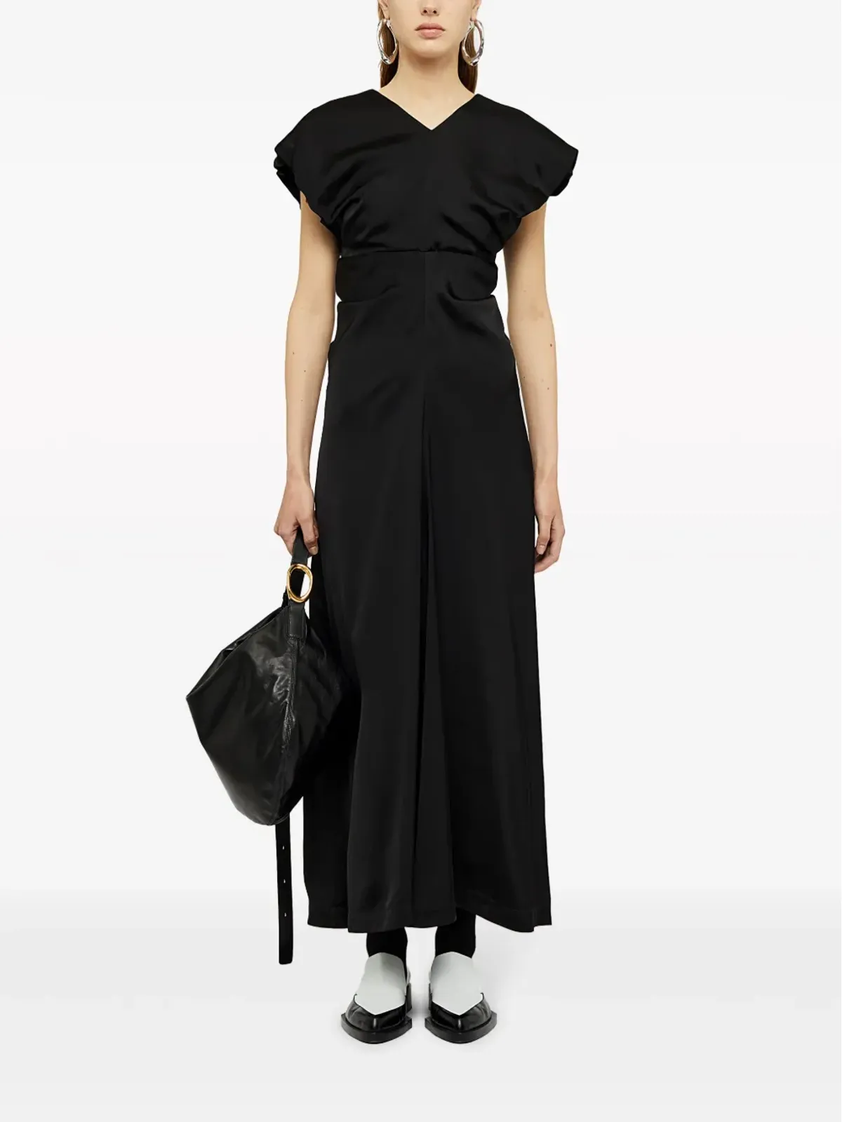 Jil Sander ギャザー入りディテールのサテン仕上げイブニングドレス - 画像2