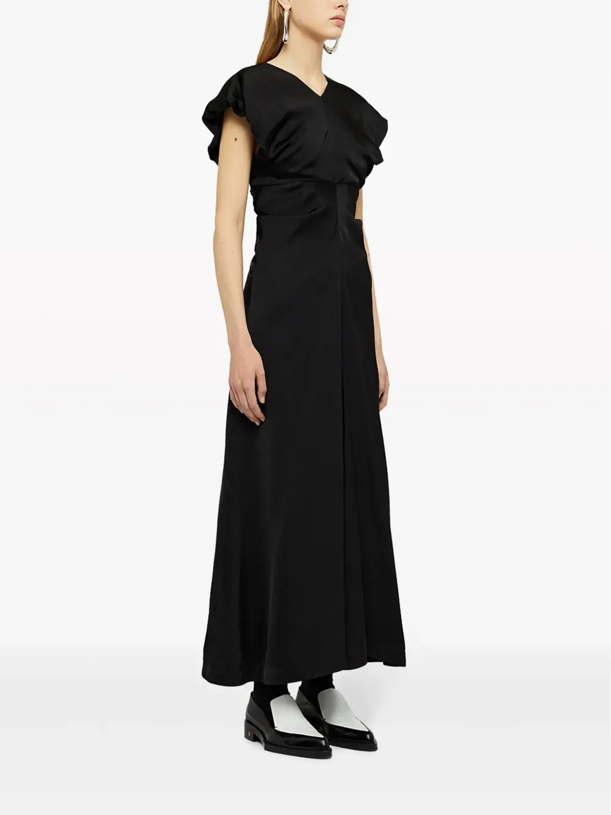 Jil Sander ギャザー入りディテールのサテン仕上げイブニングドレス - 画像3
