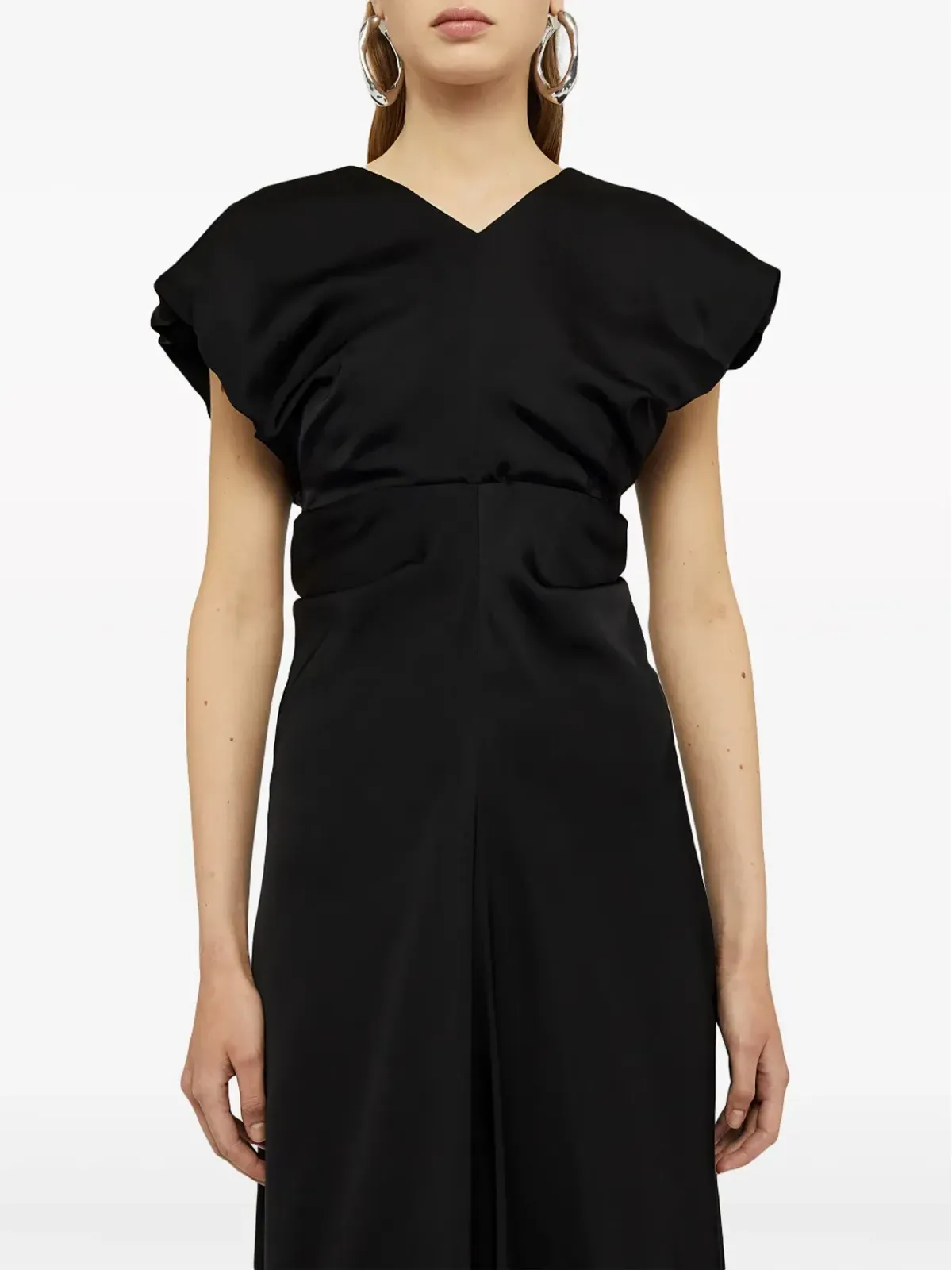 Jil Sander ギャザー入りディテールのサテン仕上げイブニングドレス - 画像4