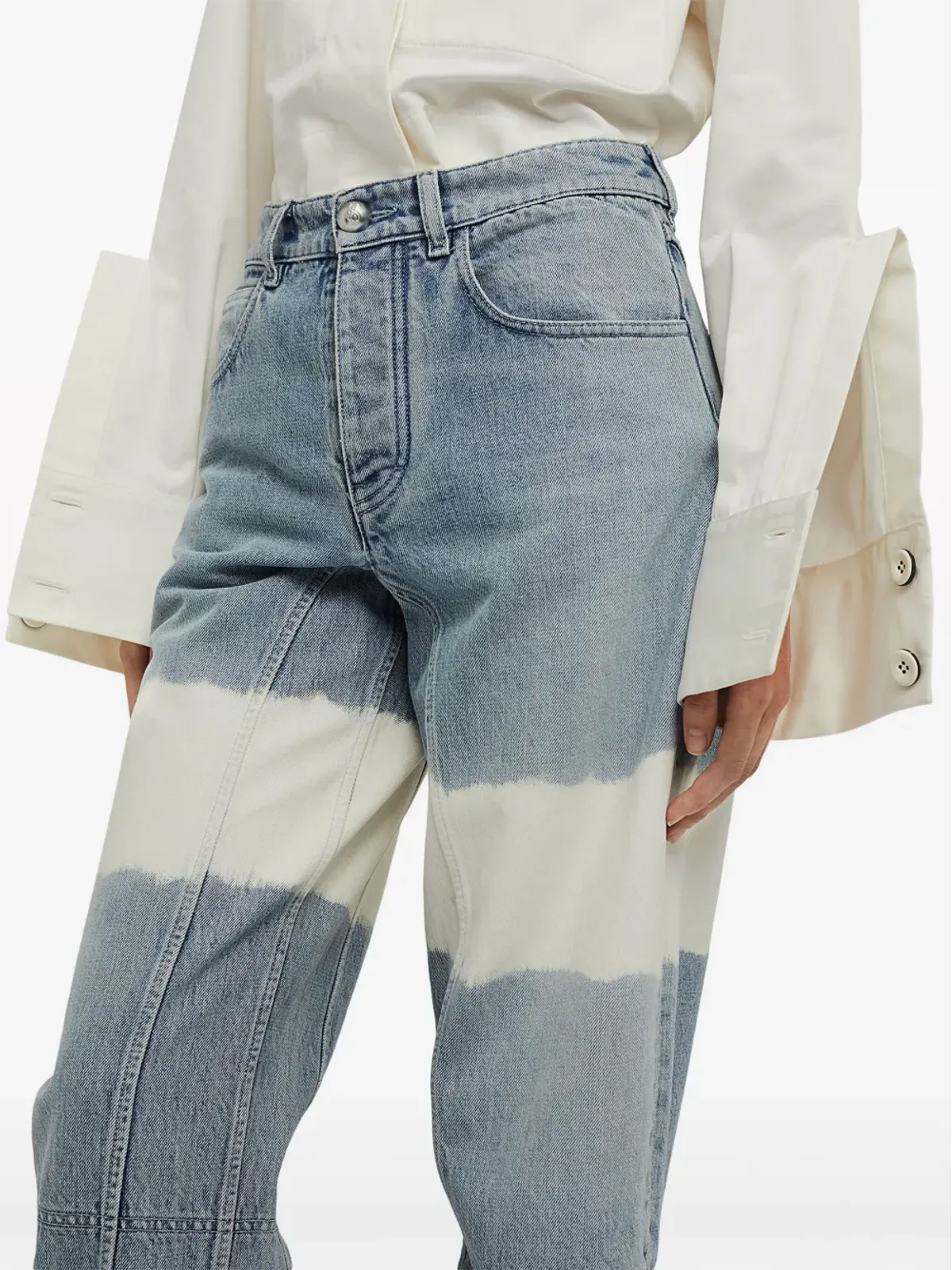 Jil Sander ハイウエスト カラーブロック ジーンズ - ブルー - 画像5