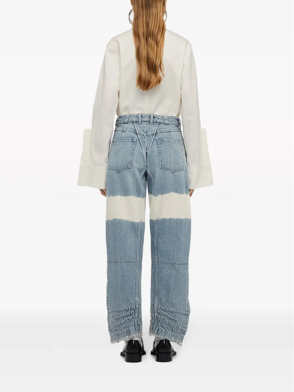 Jil Sander ハイウエスト カラーブロック ジーンズ - ブルー - 画像3