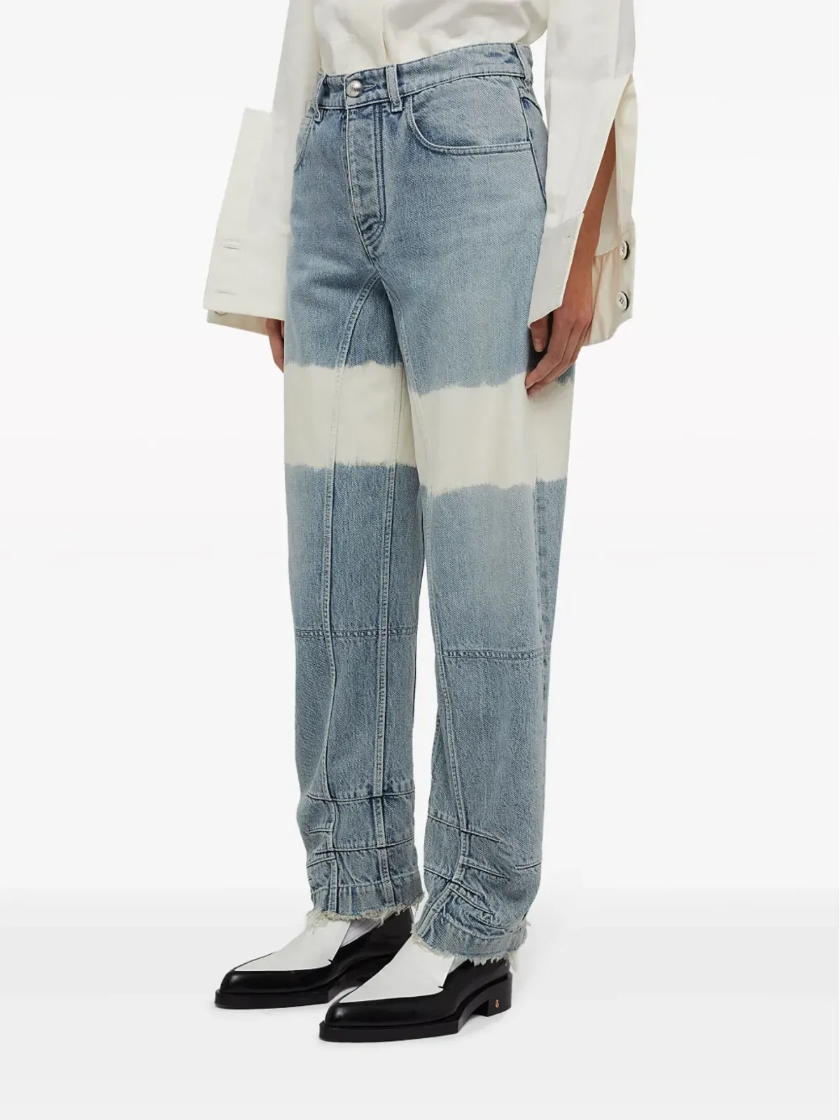 Jil Sander ハイウエスト カラーブロック ジーンズ - ブルー - 画像4
